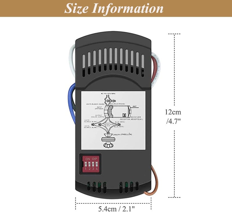 Prichor FAN28R Ceiling Fan Remote Control Receiver, Replacement for Hampton Bay Harbor Breeze Hunter, Replace Fan-HD5 UC7078T CHQ7078T /FAN-35T KUJCE9603 L3HFAN35T1 /FAN-53T FAN-11T KUJCE9103 (Receiver only) - Image 5